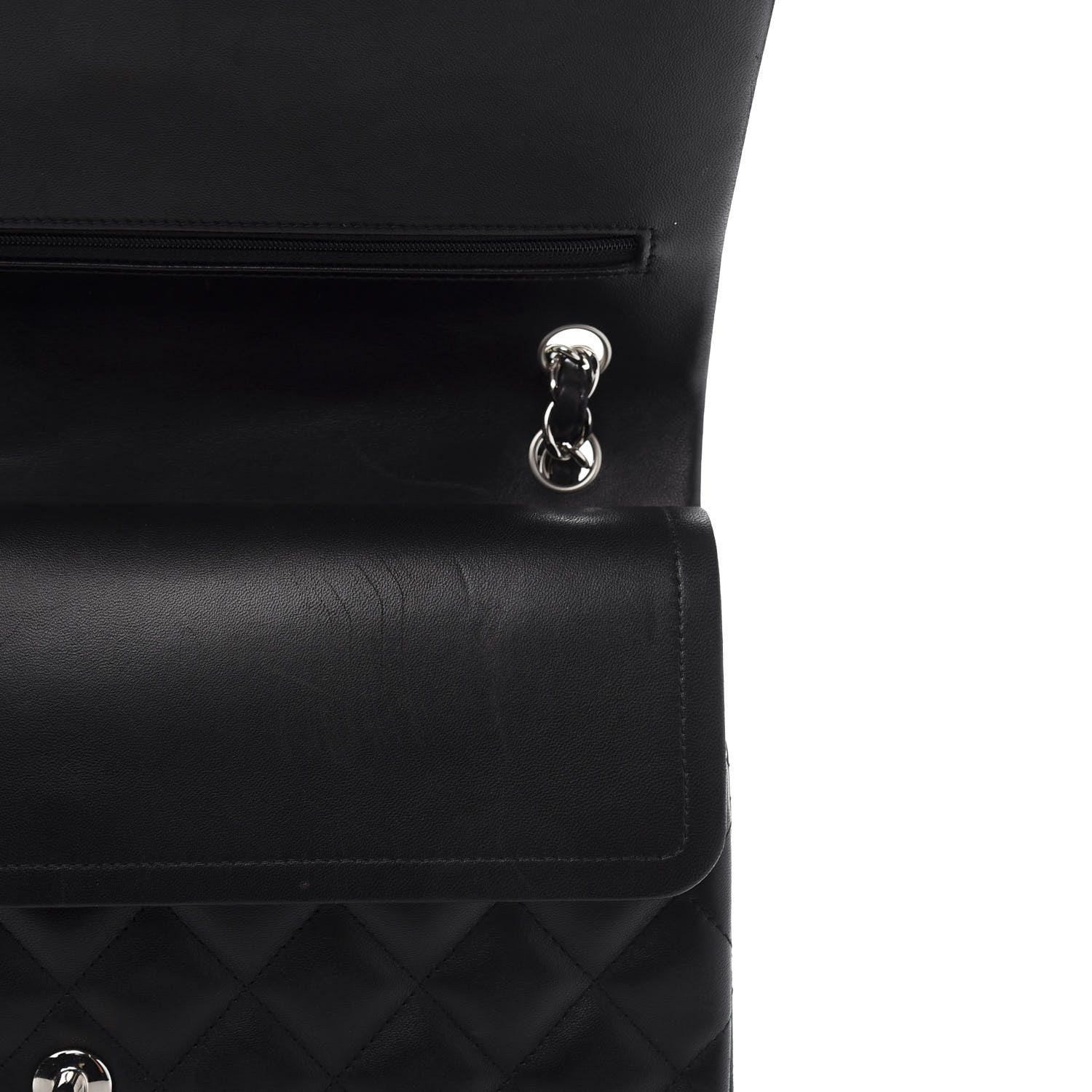 Chanel Lambskin Quilted Jumbo Double Flap Black 10 of 14