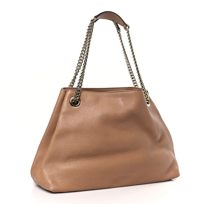 Gucci Pebbled Calfskin Medium Soho Chain Shoulder Bag Camelia 3 of 9