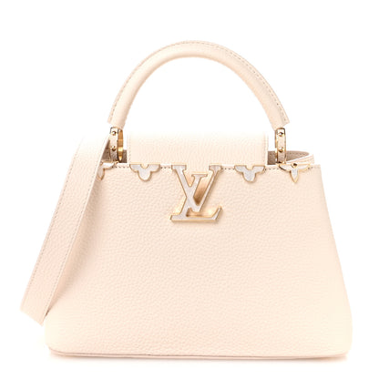 Louis Vuitton Taurillon Mother of Pearl Flowers Capucines BB Creme Nacre 1 of 10