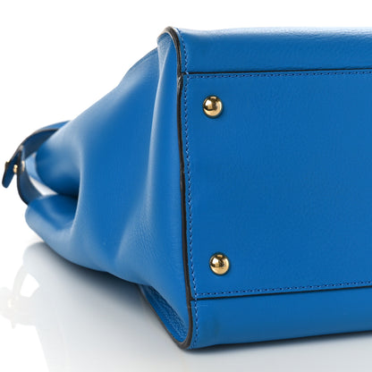 Fendi Vitello Seta Studded Monster Eyes Large Peekaboo Iconic Satchel Blue Royal Black Multicolor 9 of 10