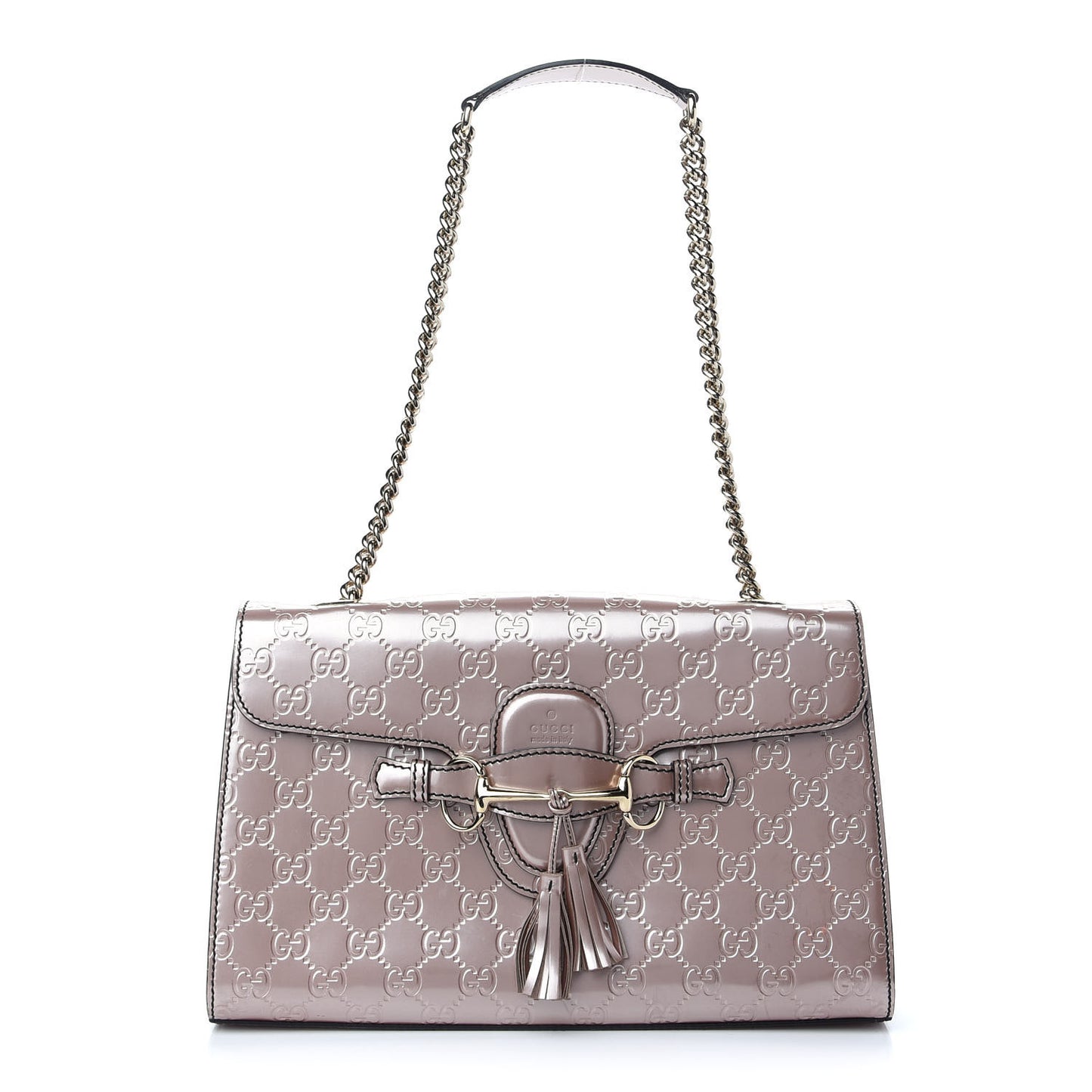 Shine Guccissima Medium Emily Chain Shoulder Bag Dark Cipria