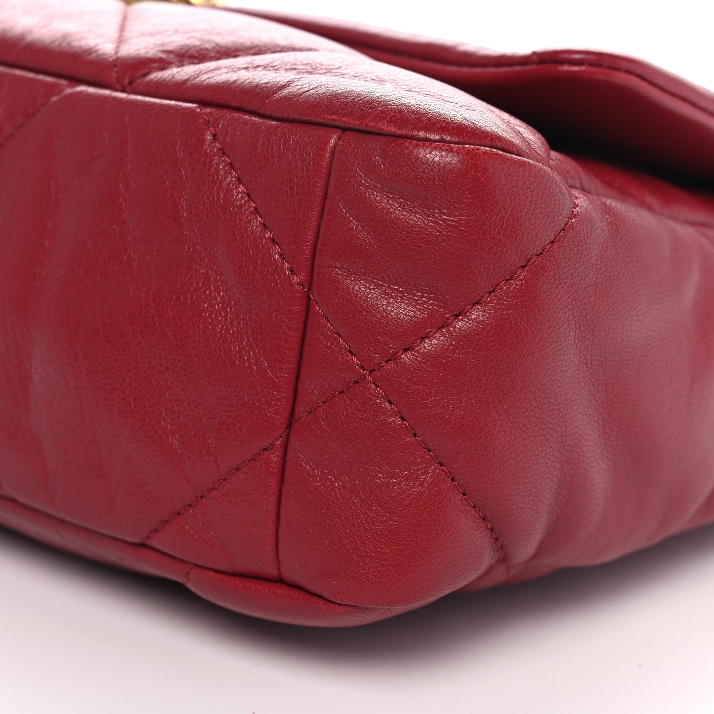 Goatskin Quilted Medium Chanel 19 Flap Red