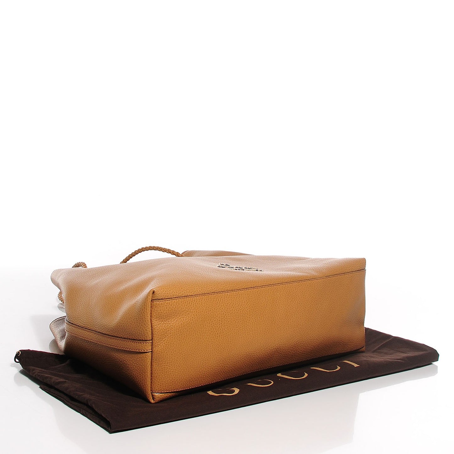 Calfskin Large Gifford Braided Handle Tote Camel