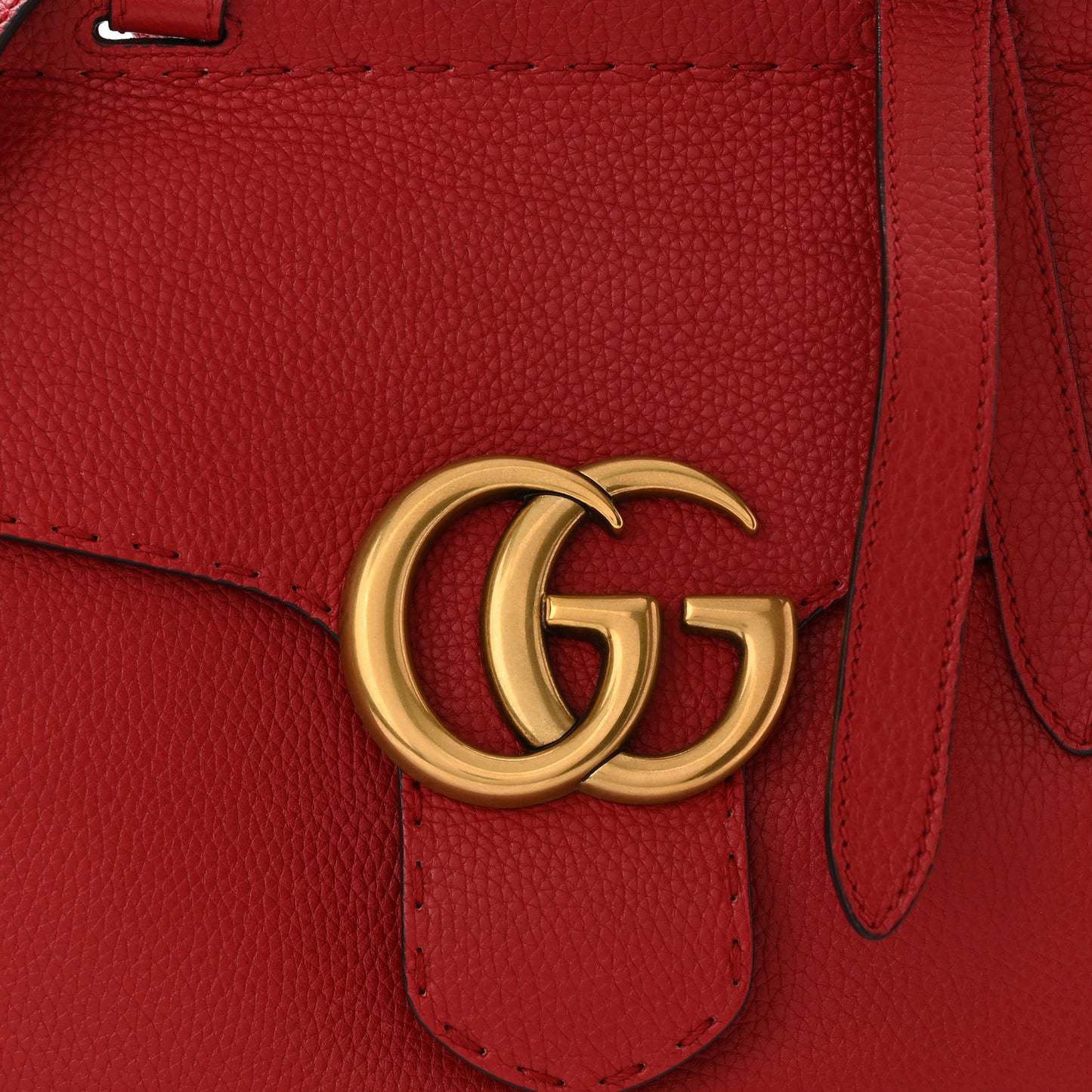 Calfskin Small GG Marmont Top Handle Bag Vulcanic Red