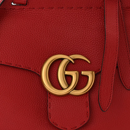 Gucci Calfskin Small GG Marmont Top Handle Bag Vulcanic Red 7 of 10