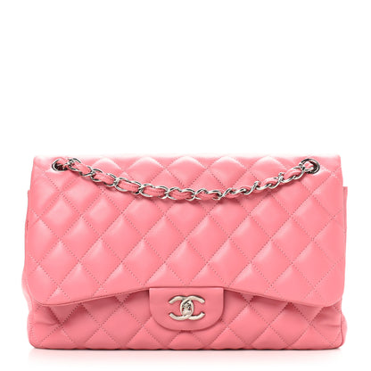 Chanel Lambskin Quilted Jumbo Double Flap Pink 1 of 10