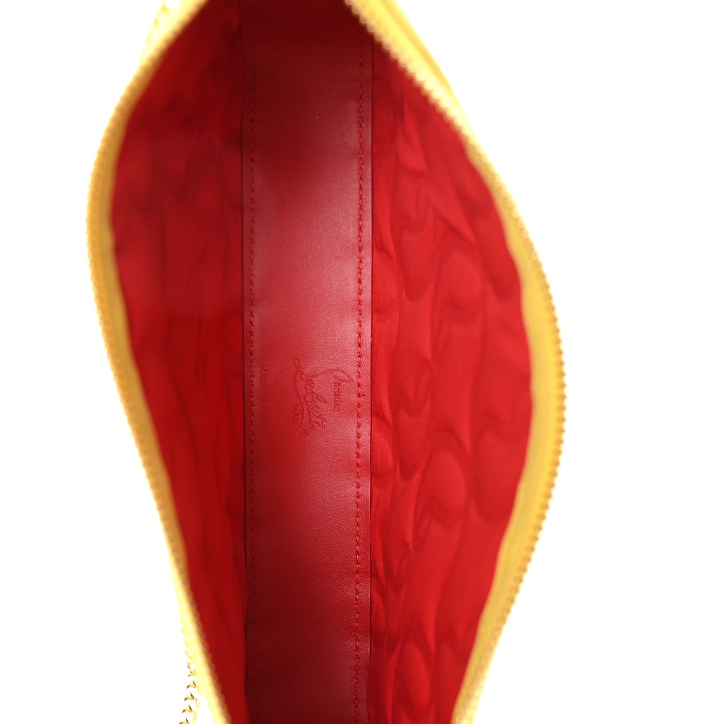 Nappa Embossed Loubila Pouch on Chain Yellow Queen