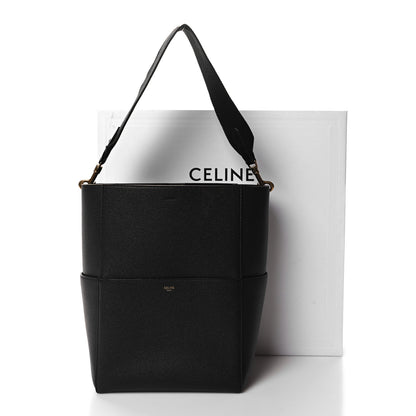 Celine Soft Grained Calfskin Sangle Bucket Bag Black 10 of 10