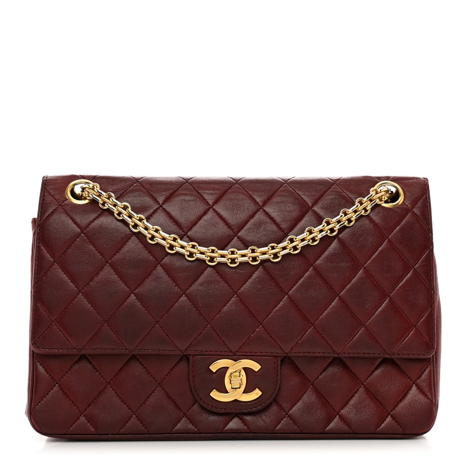 Chanel Lambskin Quilted Medium Double Flap Bijoux Chain Bordeaux 1 of 14
