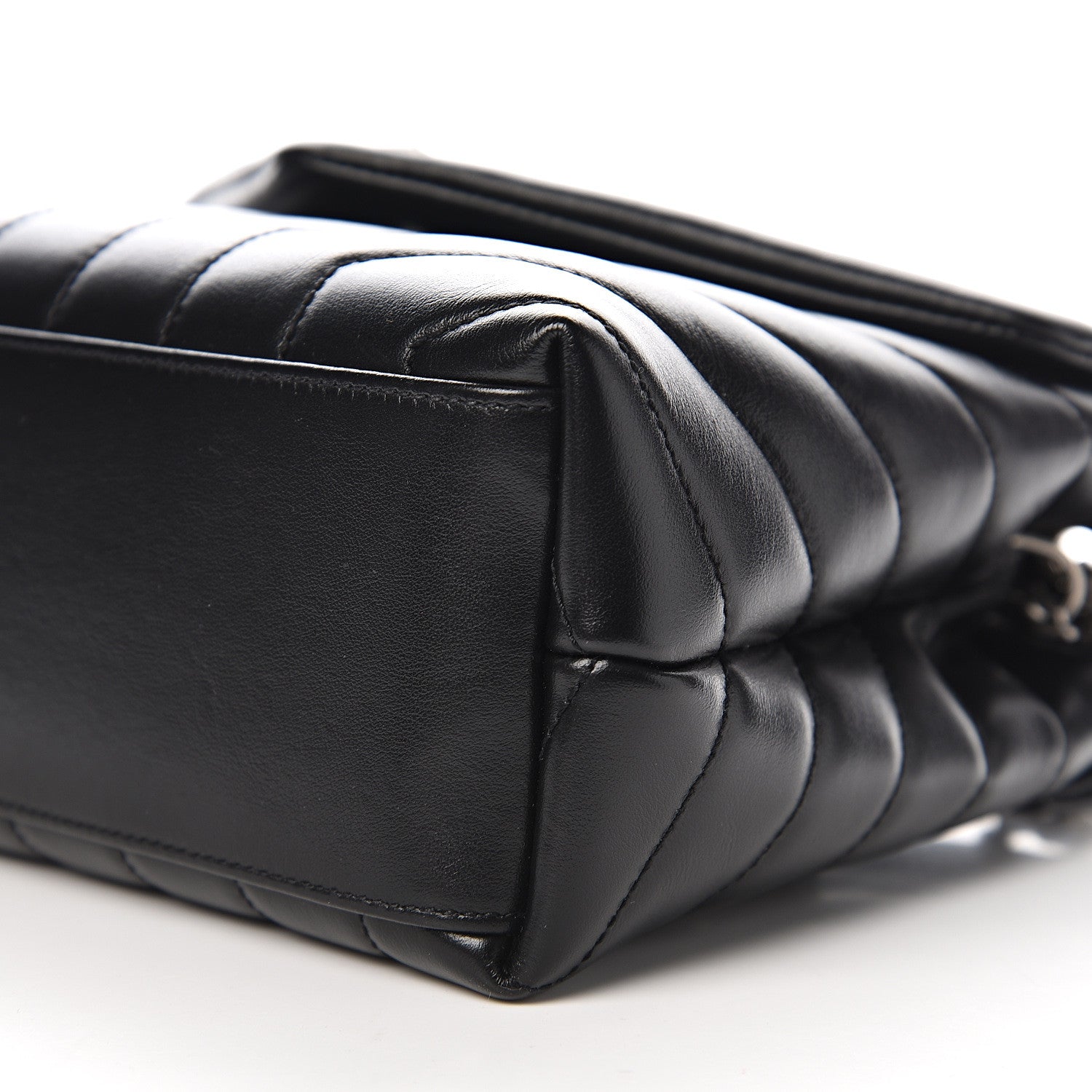 Saint Laurent Calfskin Y Quilted Monogram Small Loulou Chain Satchel Black 8 of 9