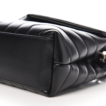 Saint Laurent Calfskin Y Quilted Monogram Small Loulou Chain Satchel Black 8 of 9