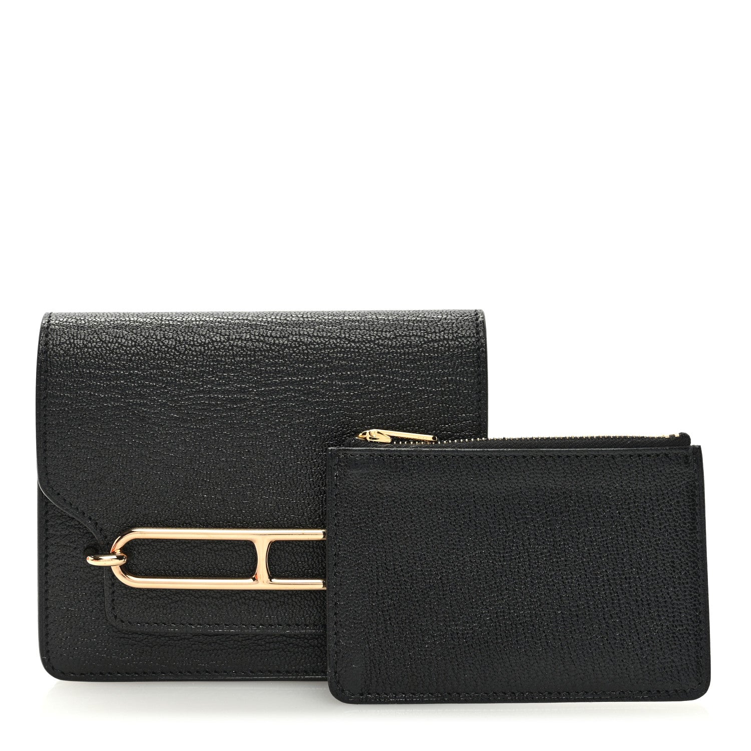 Hermes Chevre Mysore Roulis Slim Wallet Black 3 of 8