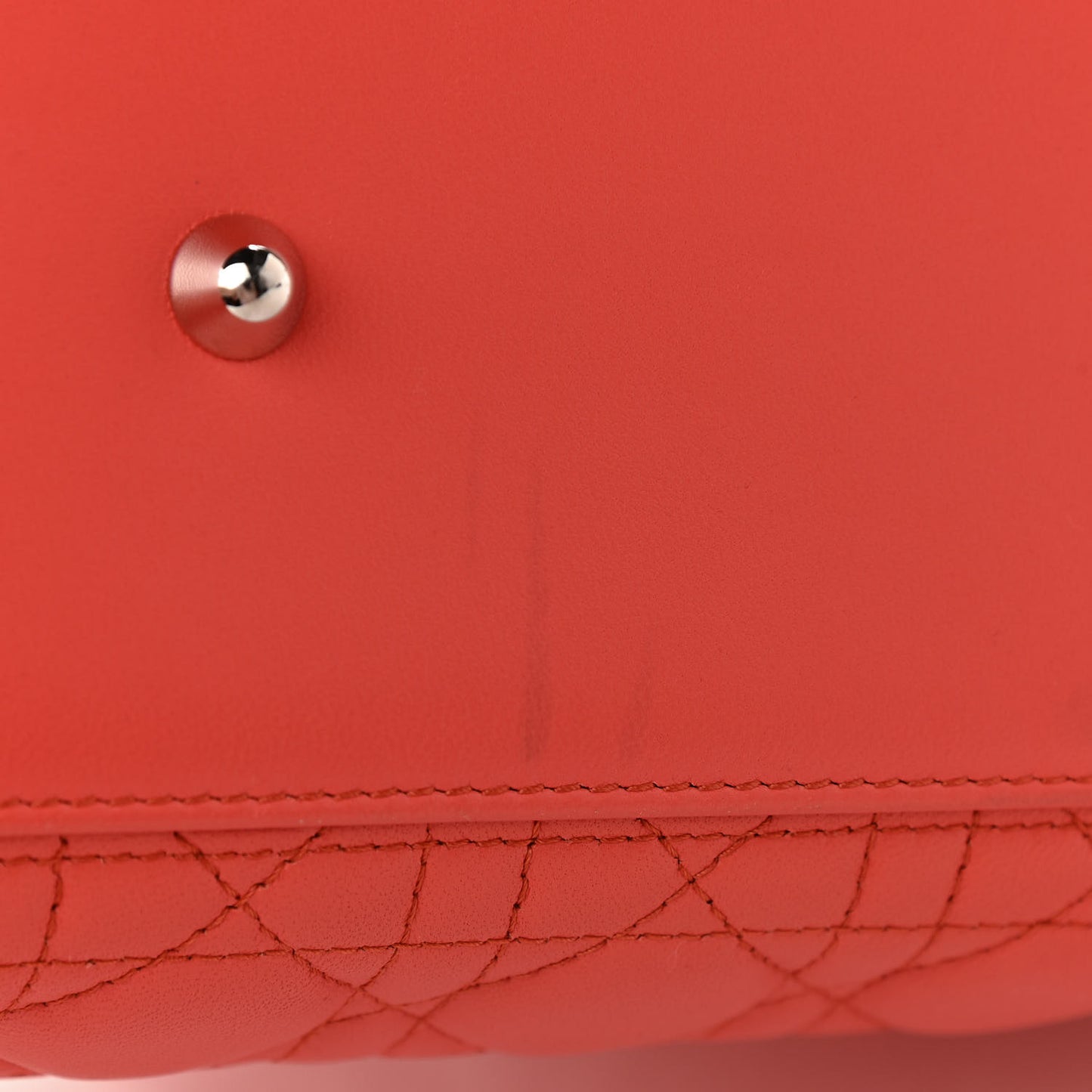 Lambskin Cannage Large Bi-Color Lady Dior Orange Fuchsia