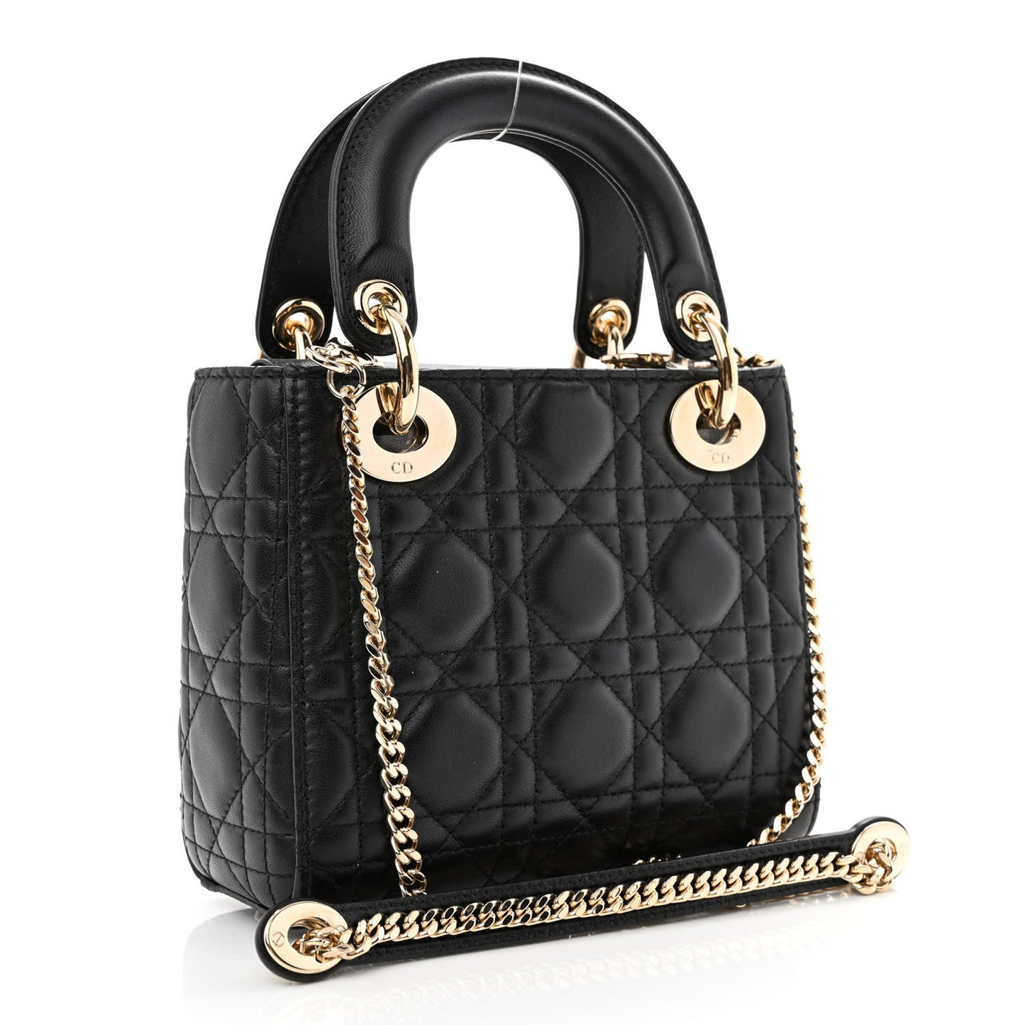 Lambskin Cannage Mini Lady Dior Black