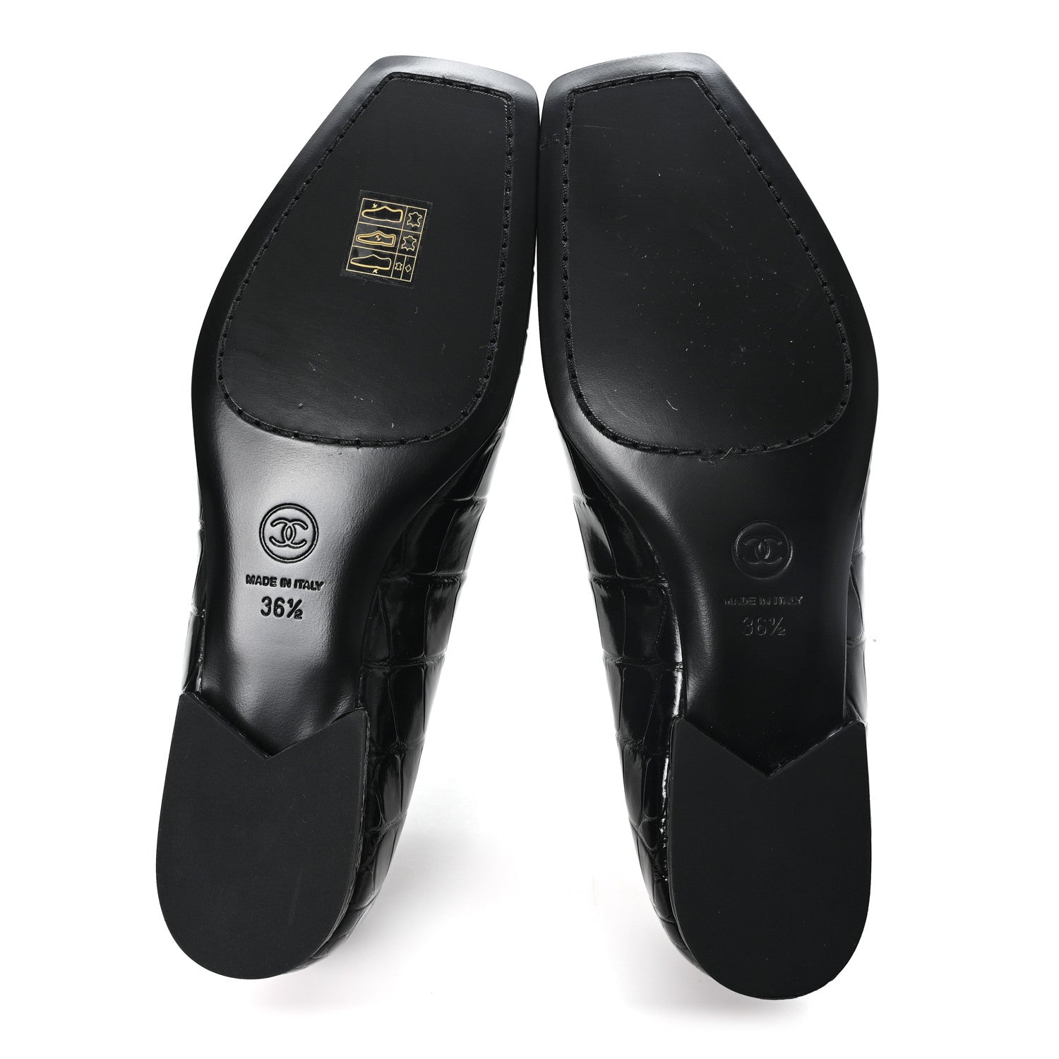 Chanel Crocodile Embossed Patent Calfskin Ballet Flats 36.5 Black 6 of 10