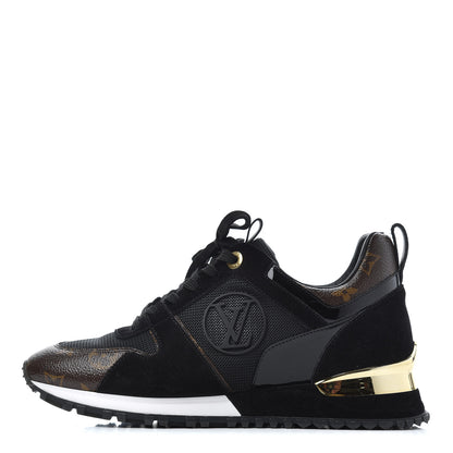Louis Vuitton Suede Monogram Run Away Sneakers 38 Black 1 of 16