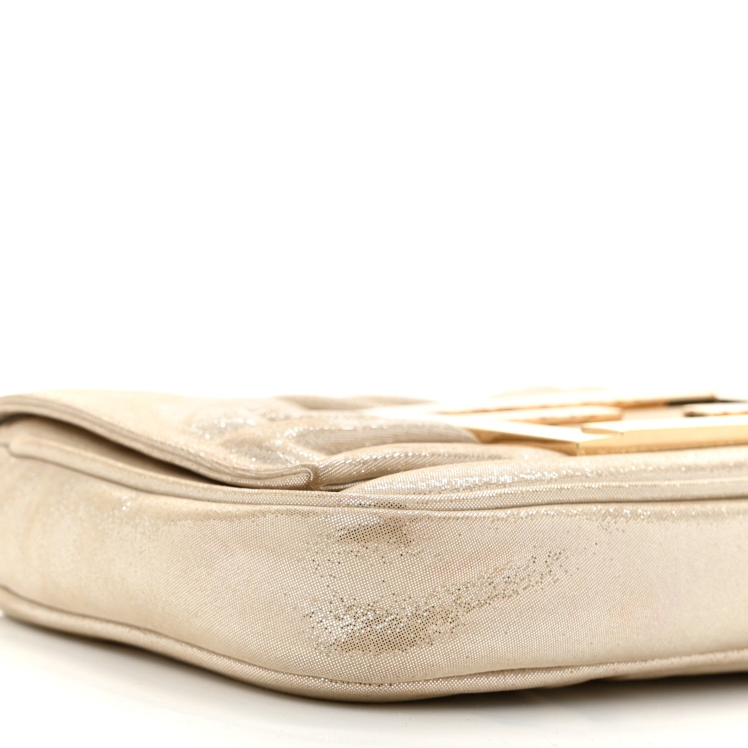 Fendi Metallic Calfskin Mia Pochette Beige 9 of 14