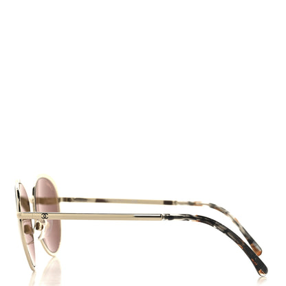 Chanel Round Spring Sunglasses 4206 Gold 3 of 7