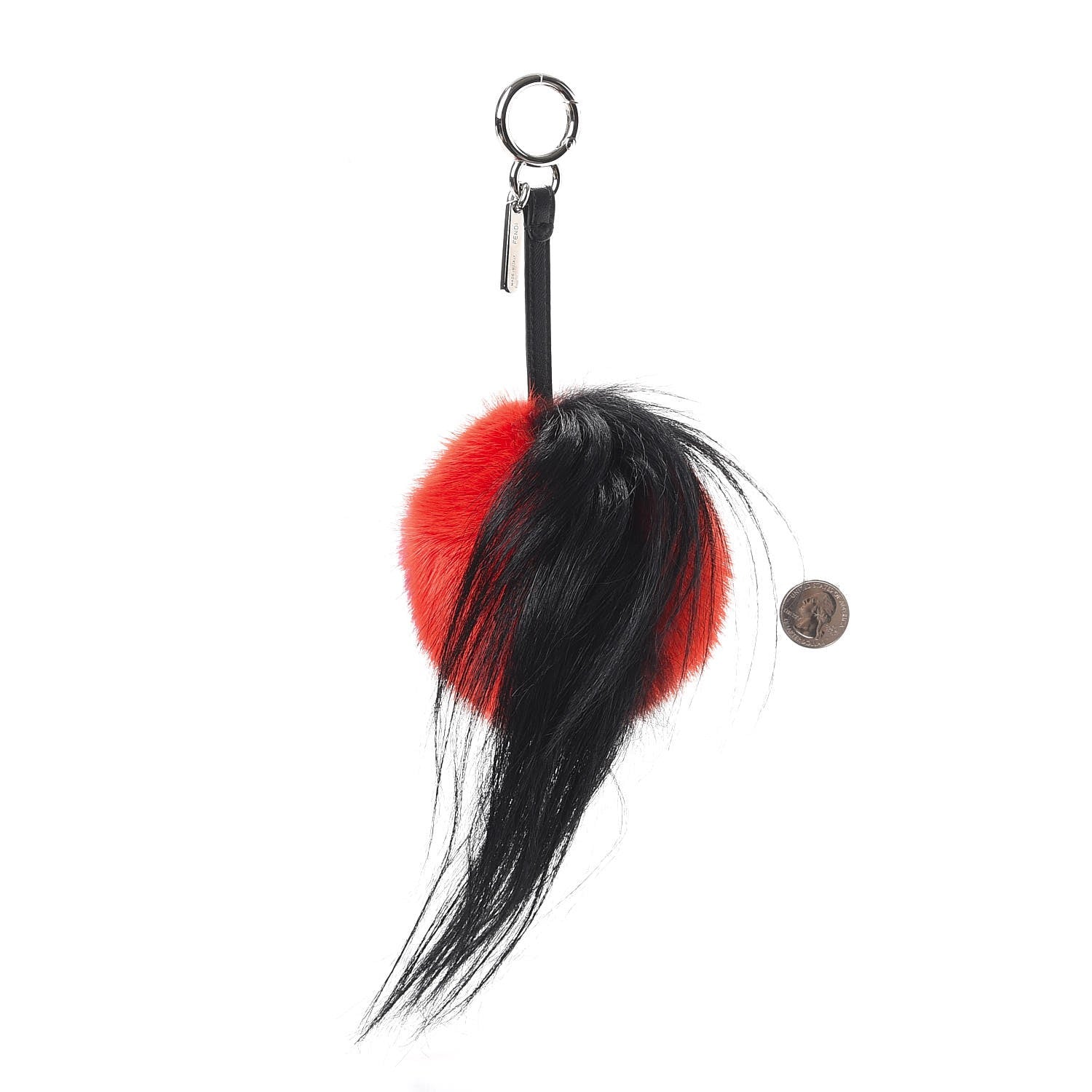 Fendi Mink Goat Fur QuTweet Funkyfur Bag Bug Charm Red 2 of 6