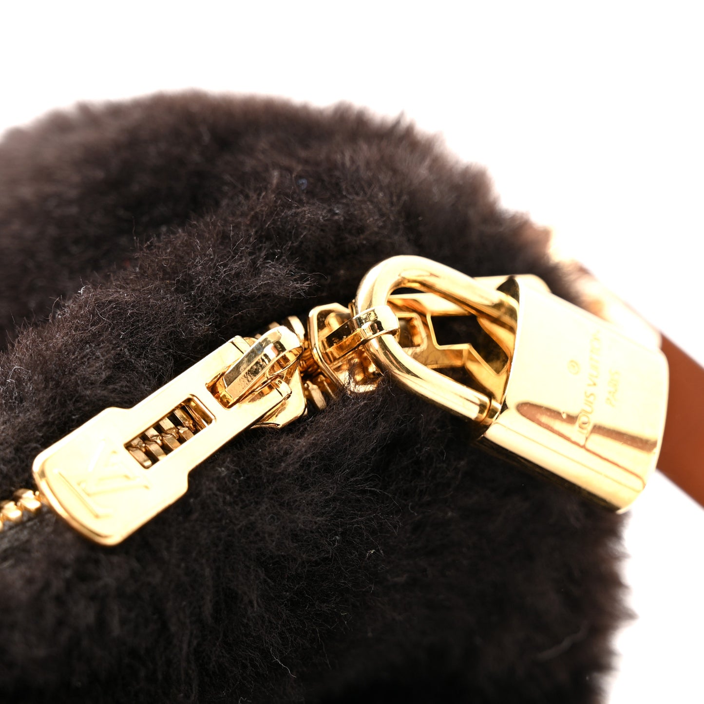 Shearling Monogram LV Ski Cozygram Speedy Bandouliere 25 Chocolate Cream