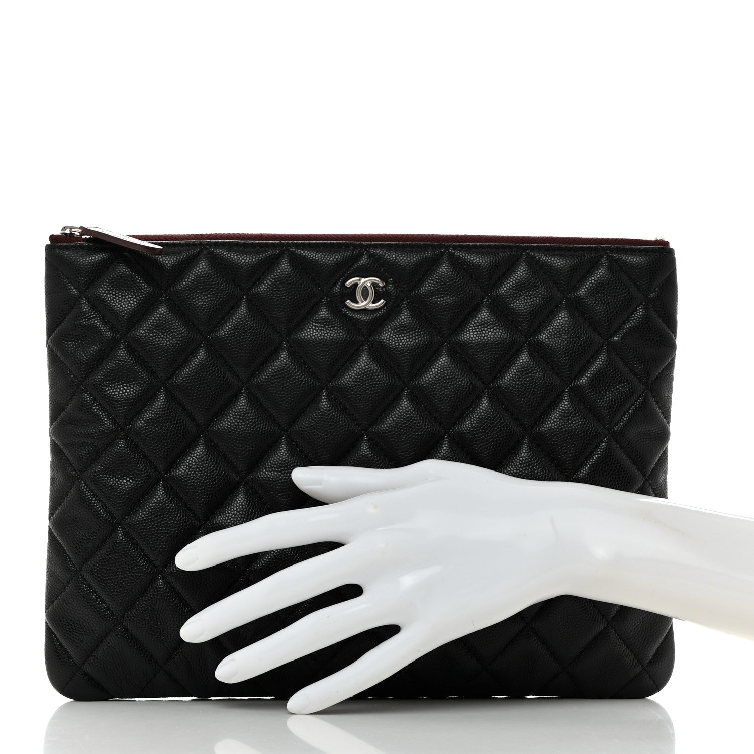 Chanel Caviar Quilted Medium Cosmetic Case Black 2 of 8