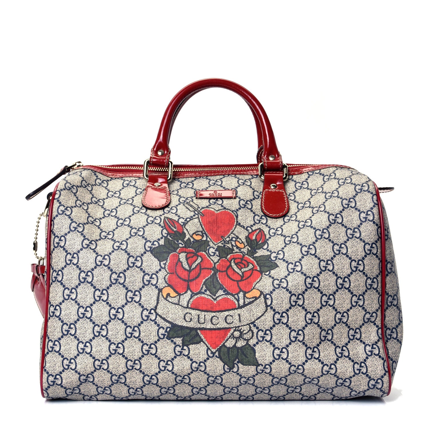 Gucci GG Plus Monogram Tattoo Heart Medium Joy Boston Red 1 of 4