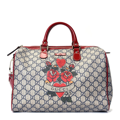 Gucci GG Plus Monogram Tattoo Heart Medium Joy Boston Red 1 of 4
