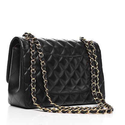 Chanel Lambskin Quilted Jumbo Double Flap Black 3 of 15