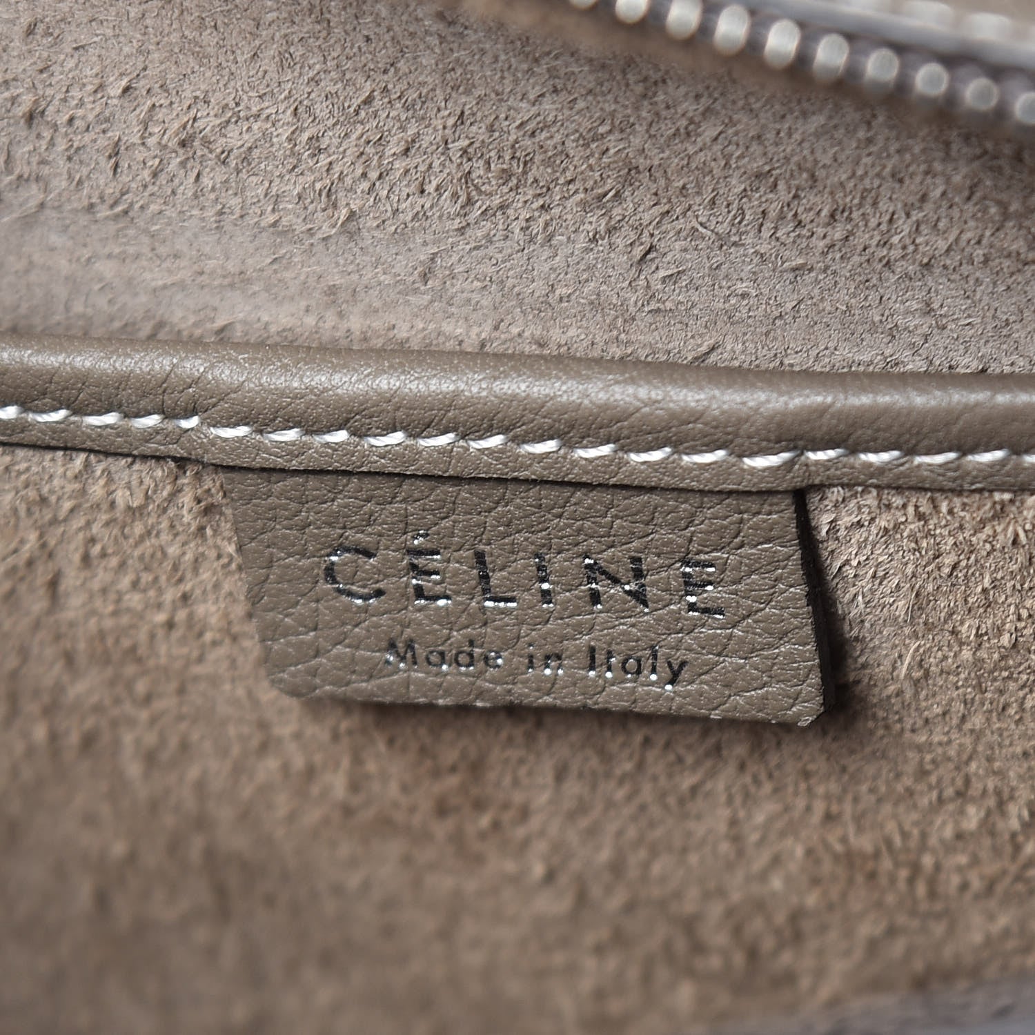 Celine Drummed Calfskin Nano Luggage Souris 6 of 10