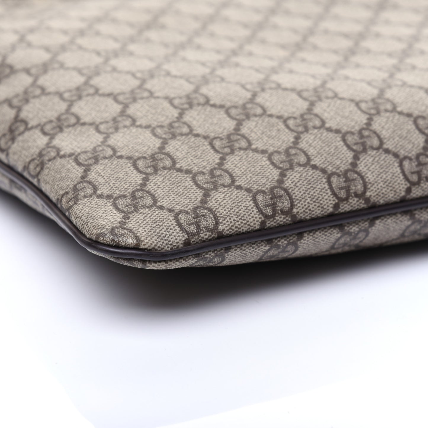 GG Supreme Monogram Medium Flat Messenger Bag Dark Brown