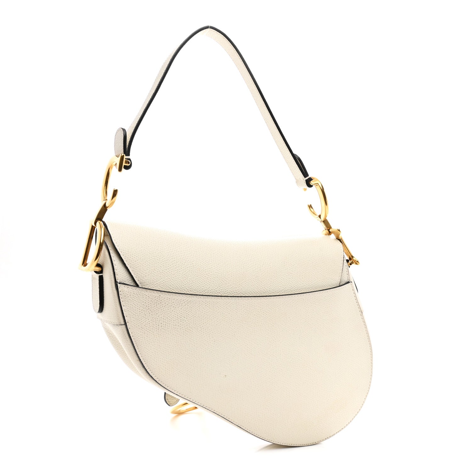 Christian Dior Grained Calfskin Saddle Bag White 3 of 10