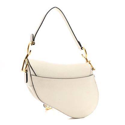 Christian Dior Grained Calfskin Saddle Bag White 3 of 10