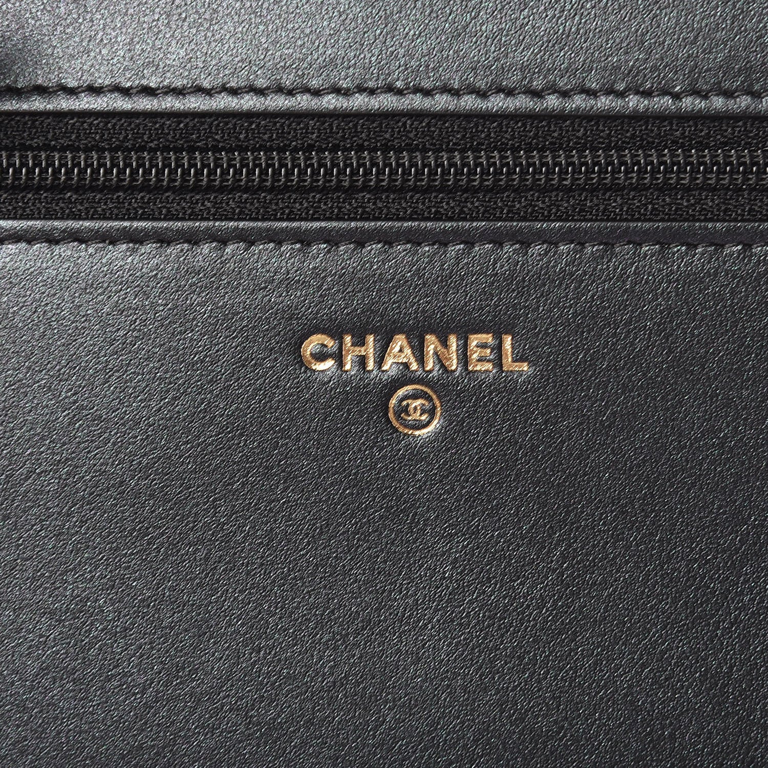 Chanel Iridescent Calfskin Velvet Stripe Wallet On Chain WOC Purple 6 of 12