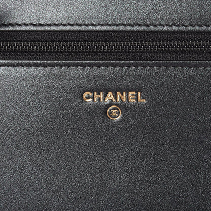 Chanel Iridescent Calfskin Velvet Stripe Wallet On Chain WOC Purple 6 of 12