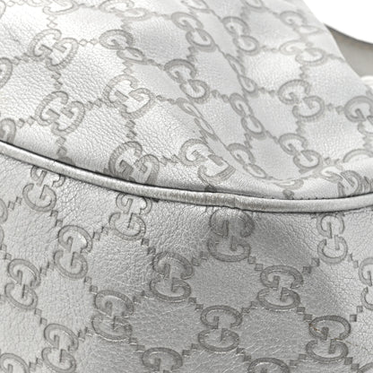 Gucci Metallic Guccissima Medium Sukey Hobo Silver 18 of 19