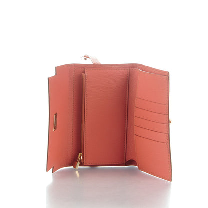 Hermes Chevre Mysore Medium Kelly Wallet Rose Thé 5 of 8