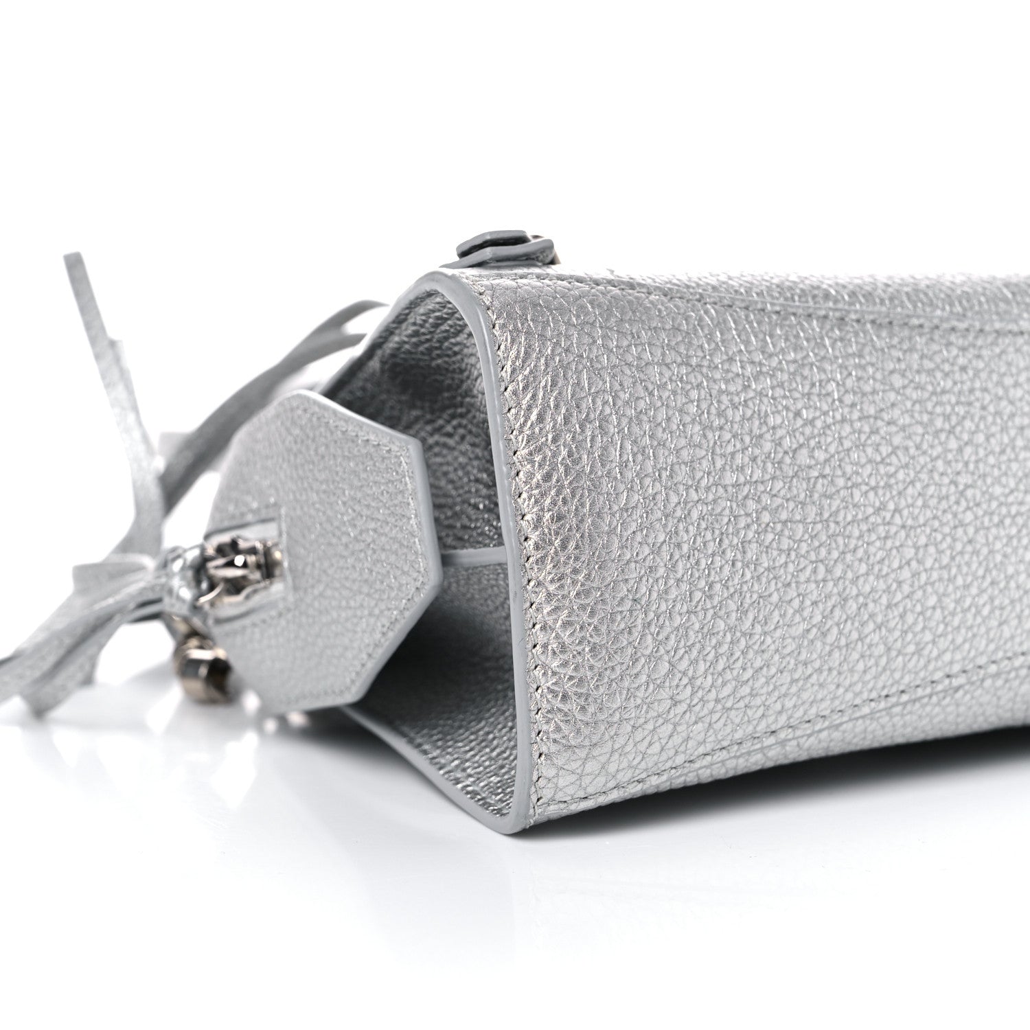 Balenciaga Metallic Grained Calfskin Neo Classic Silver Hardware Mini City Silver 7 of 10