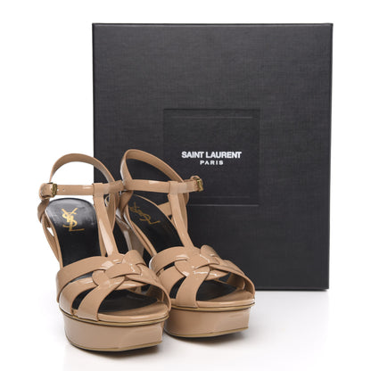Saint Laurent Patent Tribute 75 Platform Sandals 40 Dark Nude 10 of 10