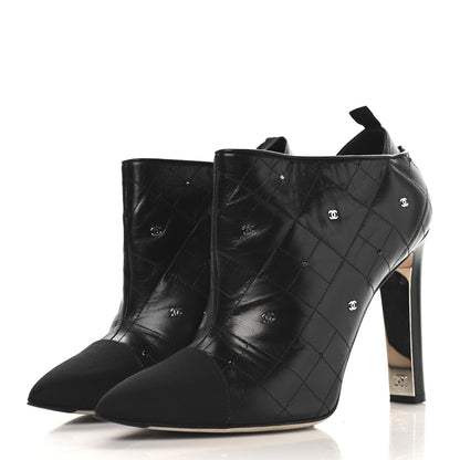Chanel Lambskin Quilted CC Cap Toe Booties 41 Black 4 of 11