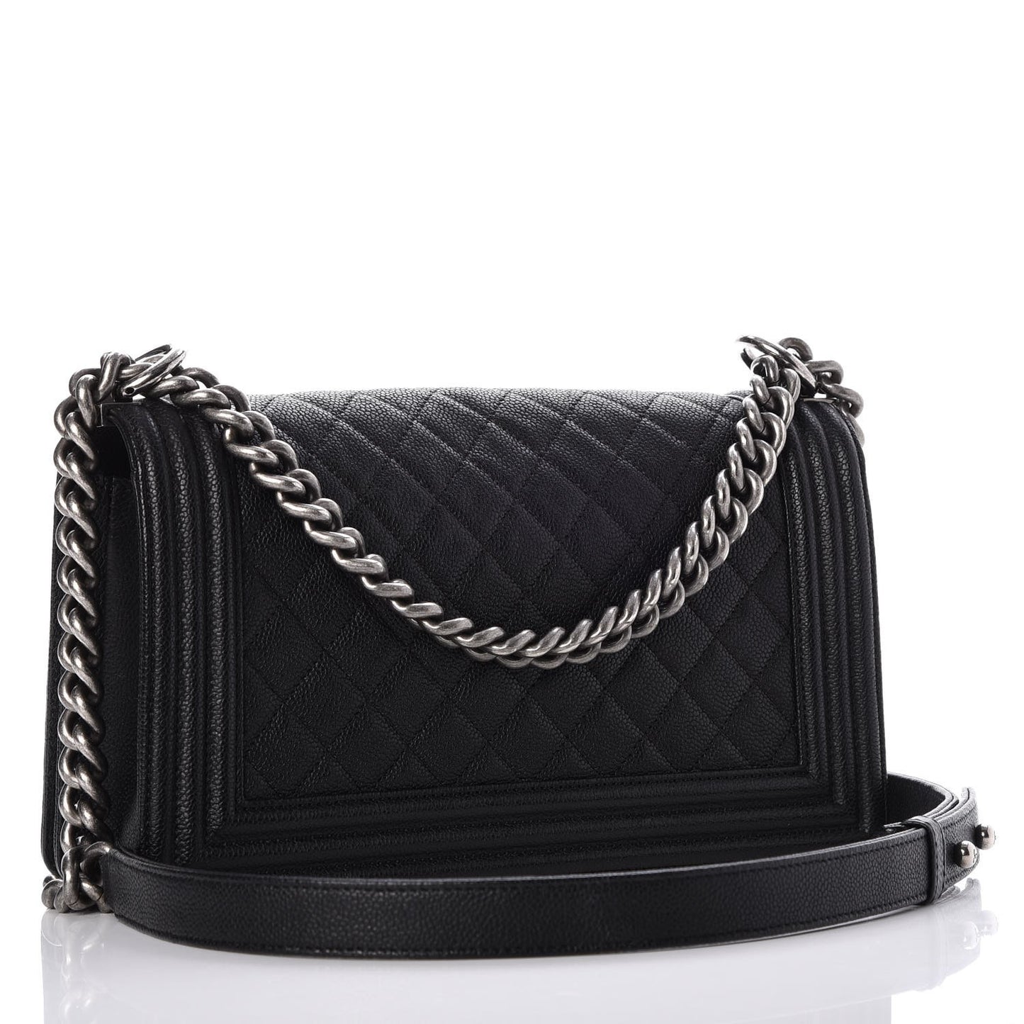 Caviar Quilted Medium Boy Flap Black