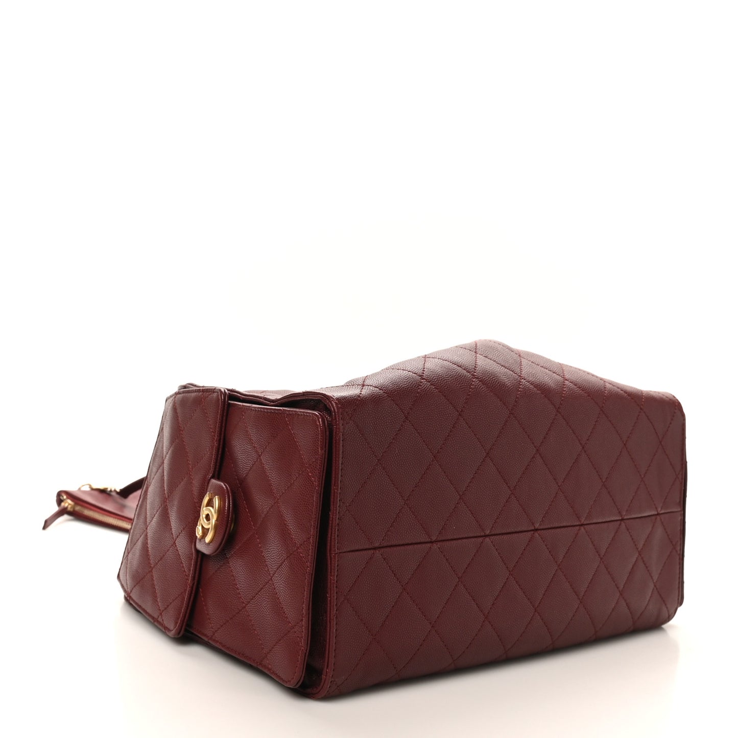 Caviar Quilted Medium Chanel 25 Handbag Burgundy