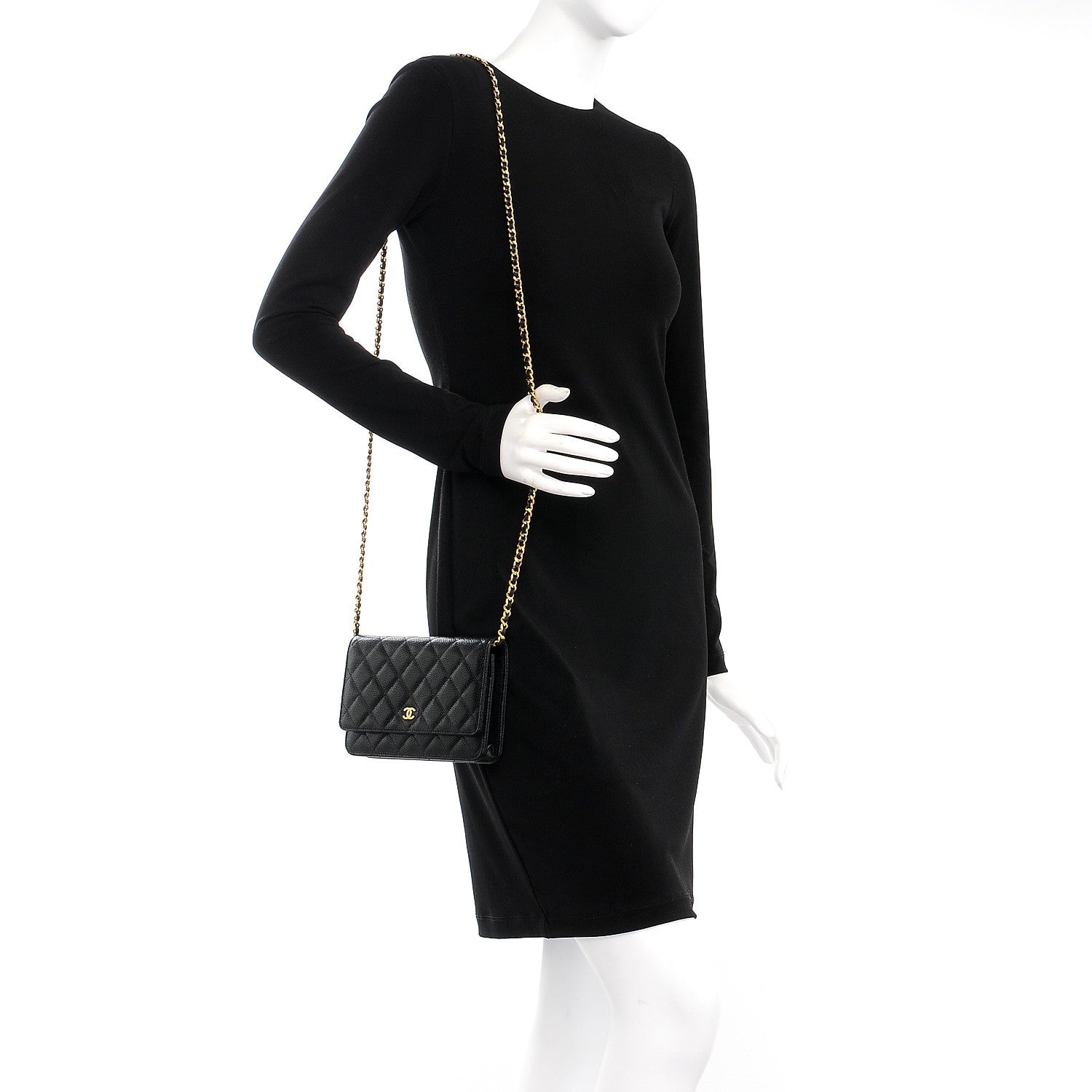 Chanel Caviar Quilted Wallet On Chain WOC Black 2 of 9