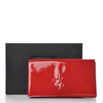 Saint Laurent Patent Monogram Large Belle De Jour Clutch Red 9 of 9