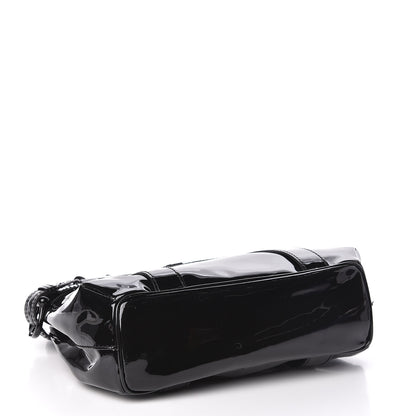 Burberry Patent Calfskin Chain Tote Black 4 of 9