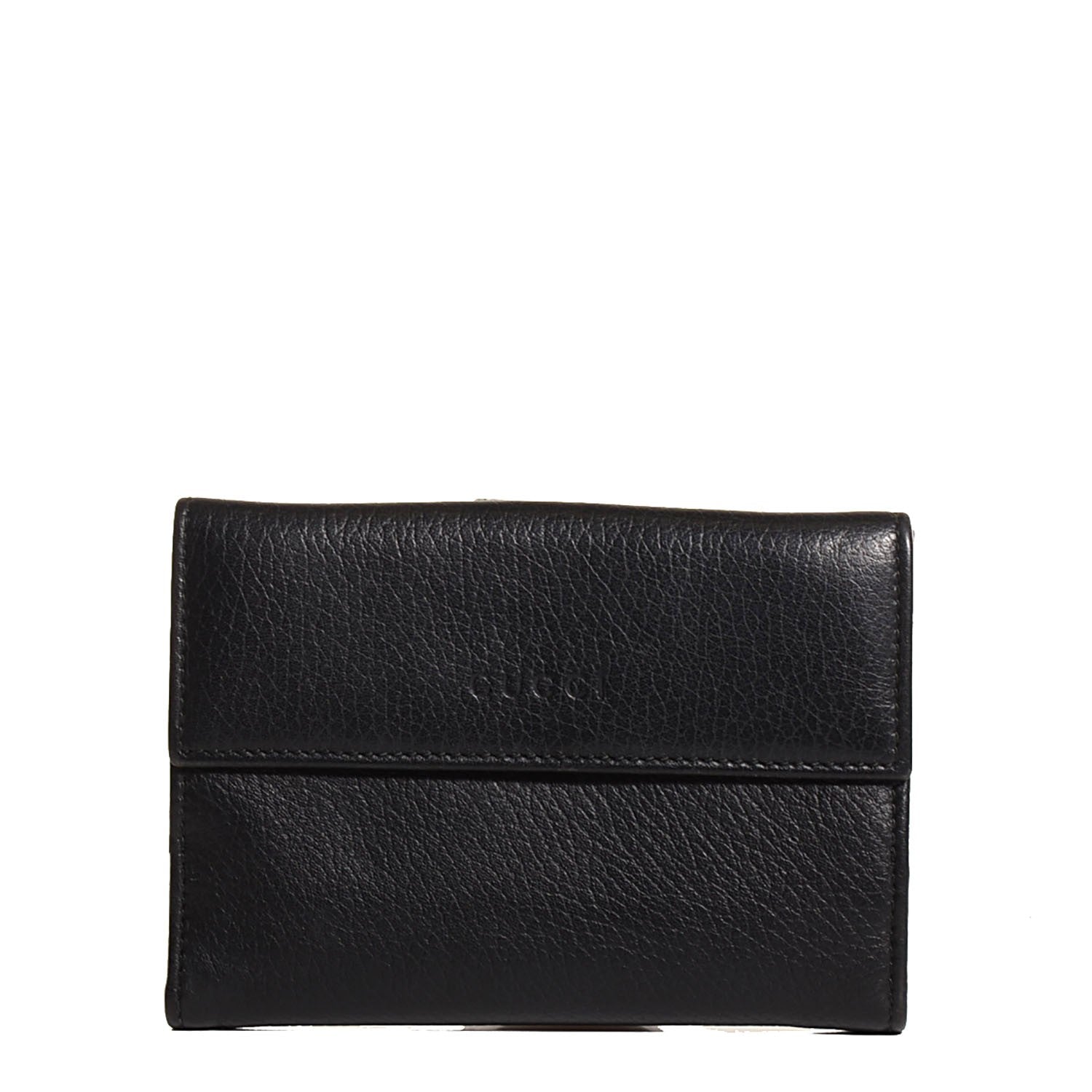 Gucci Calfskin French Flap Wallet Black 1 of 6