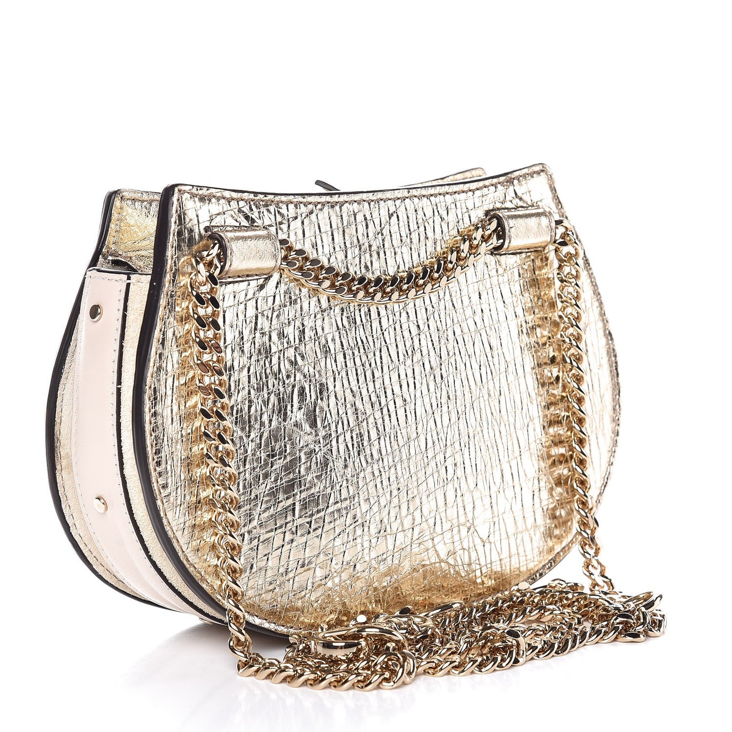 Metallic Calfskin Lambskin Suede Mini Pixie Signature Belt Bag Gold