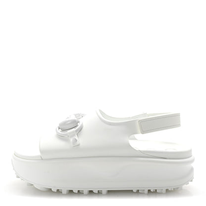 Gucci Soft Rubber Horsebit Touch Womens Strapped Sandals 37 Great White 1 of 9