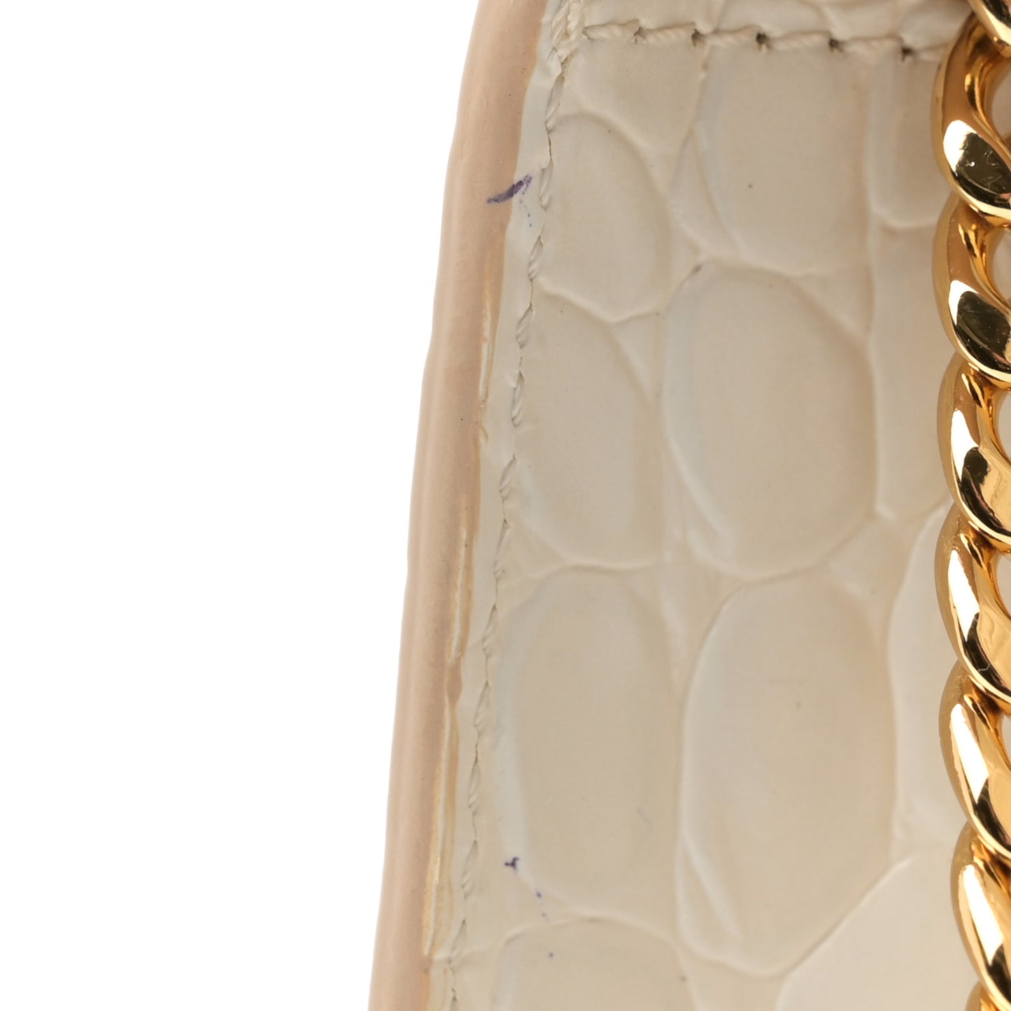 Calfskin Crocodile Embossed Skull Mini Crossbody Bag White