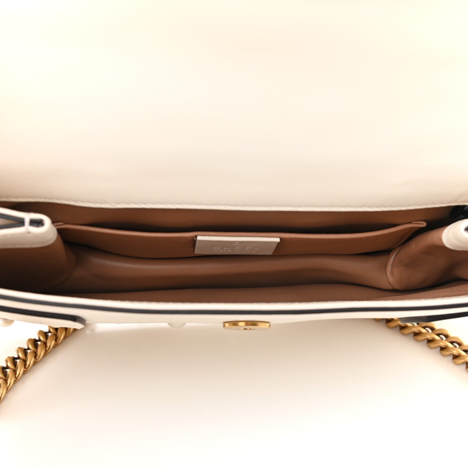 Gucci Nappa Pearl Studded Mini Queen Margaret Broadway Shoulder Bag Mystic White 5 of 11