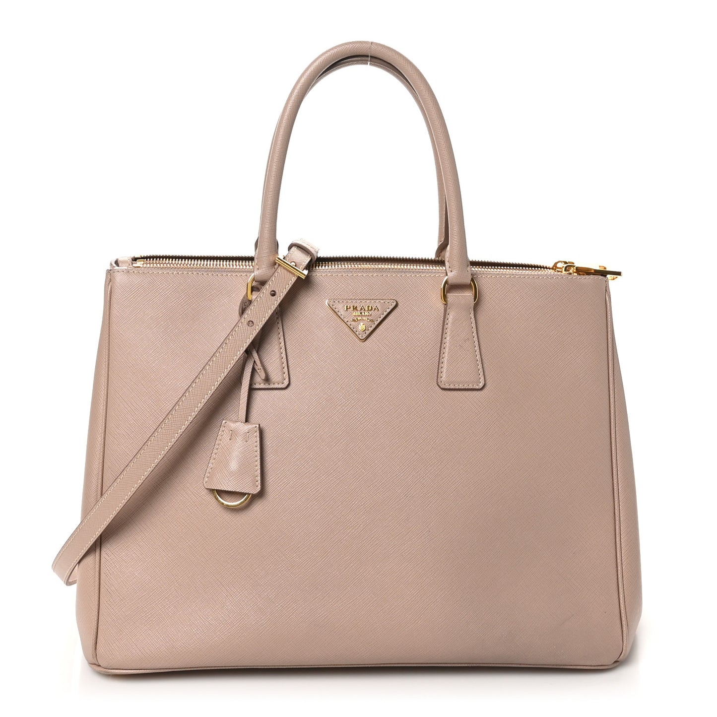 Saffiano Lux Large Galleria Double Zip Tote Cammeo